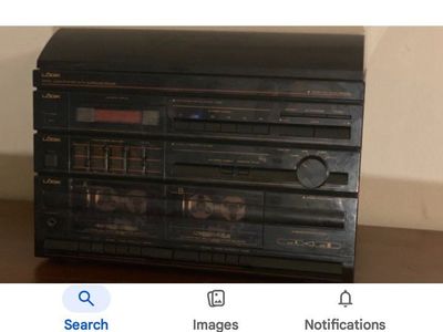 Logik Vintage Stereo Audio System with Turntable and Dual Cassette Decks