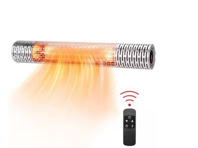 1500-Watt Silver Wall-Mounted Electric Infrared Space Heater Indoor and Outdoor W/ Remote