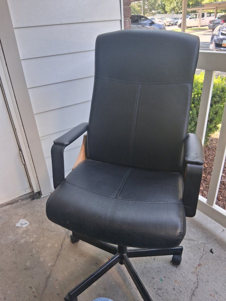 Used Black Office Chair - Executive Style with Casters and Armrests