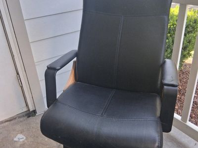 Used Black Office Chair - Executive Style with Casters and Armrests