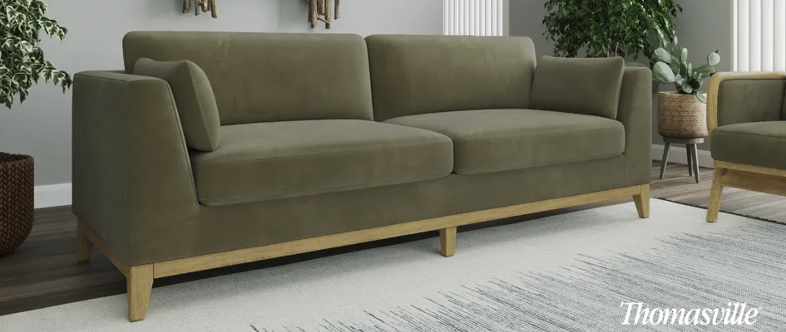 PIONEER DAY SALE – Thomasville Mokena Fabric Sofa with Storage