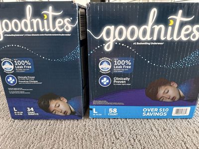 Goodnites L 68-95 lbs Bedwetting Underwear, 2 Packs (31 & 58 count), Clinically Proven