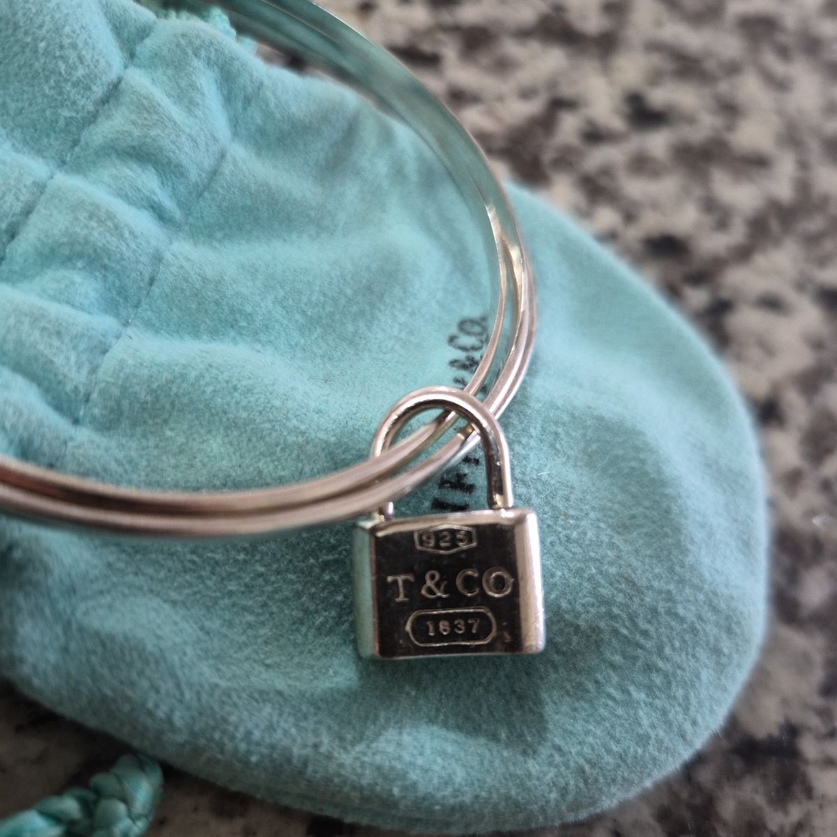 Tiffany & Co. 1837 Padlock Triple Bangle Bracelet