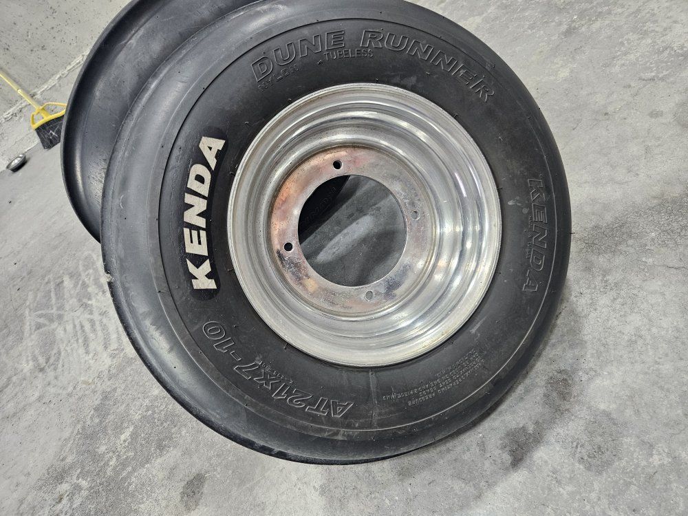 Kenda Dune Runner ATV Front Tires AT21x7-10 on Aluminum Wheels - Pair they fit a Yamaha and maybe other wheelers