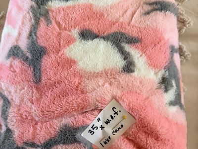 Pink Camo Luxe Fleece Fabric 35" x W.O.F.