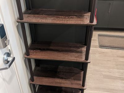 Tall Foyer Shelf Five Levels, Grey