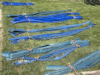 Irrigation lines and cart