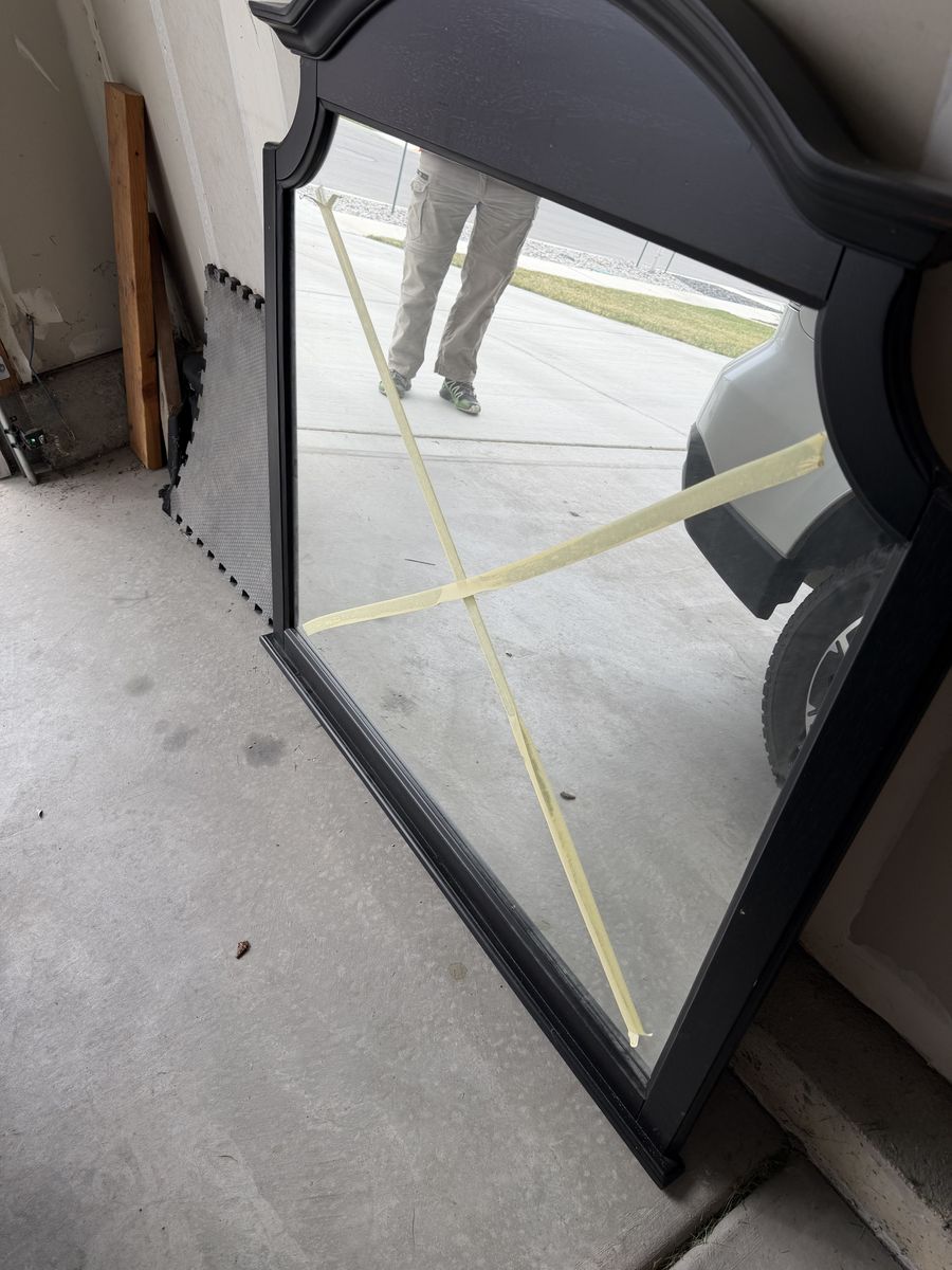 Mirror with wooden frame