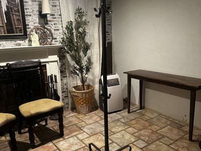 Black Metal Coat Rack / Hall Tree with Storage $25 obo