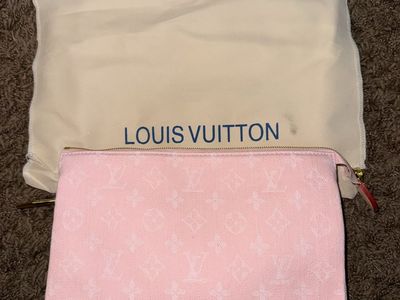 Louis Vuitton Pink Monogram Denim Pouch with Dust Bag