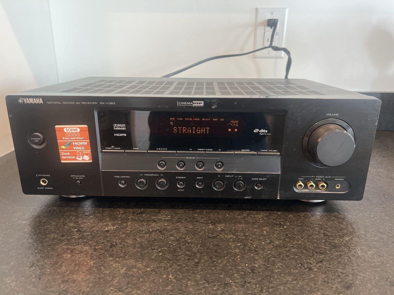 Yamaha Natural Sound AV Receiver RX-V363 - HDMI, DTS, Cinema DSP