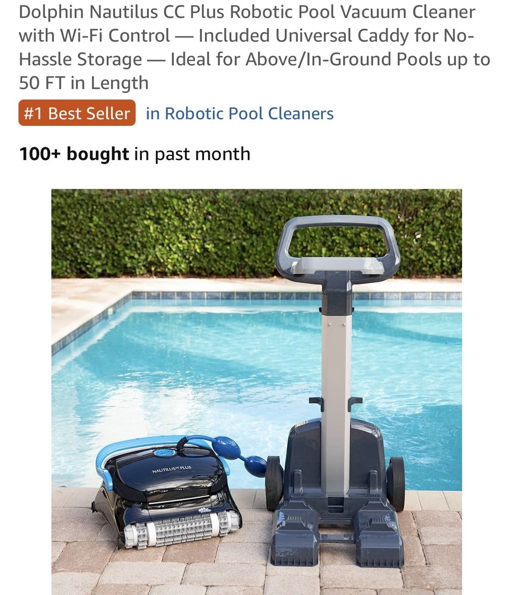 Dolphin Nautilus CC Plus Robotic Pool Vacuum Cleaner and Caddy