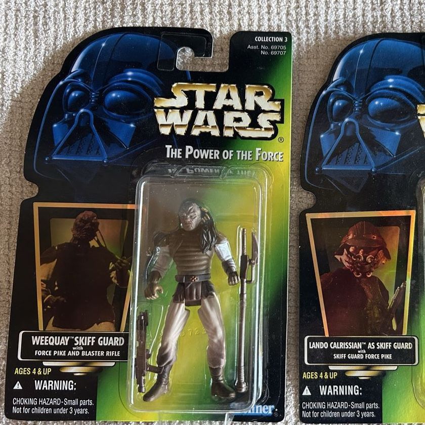 90’s Star Wars The Power of the Force Weequay Skiff Guard Action Figure Kenner Green Card 1998