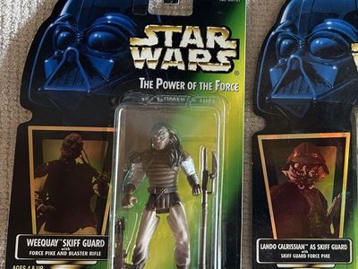 90’s Star Wars The Power of the Force Weequay Skiff Guard Action Figure Kenner Green Card 1998