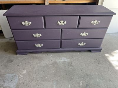 Purple Solid Wood Dresser Custom Painted