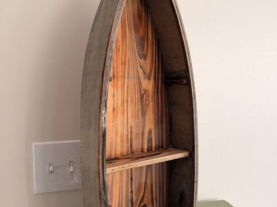 Rustic Wooden Canoe Shelf Nautical Wall Decor