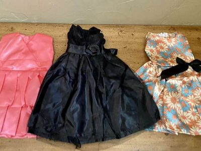 NEW - 3 Beautiful 18 inch Doll Dresses - Pink-Black-and Multi Color - Very Detailed - See ALL Photos