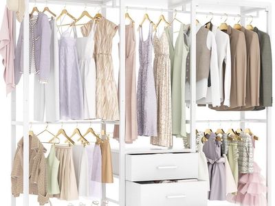 2 Garment Rack Heavy Duty Clothes Rack for Hanging Clothes,Clothing Rack with Drawers