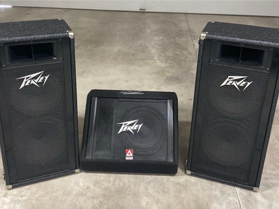 $250 or best offer for Pair of Peavey 1210HS main speakers and one Peavey TLM 112 floor monitor