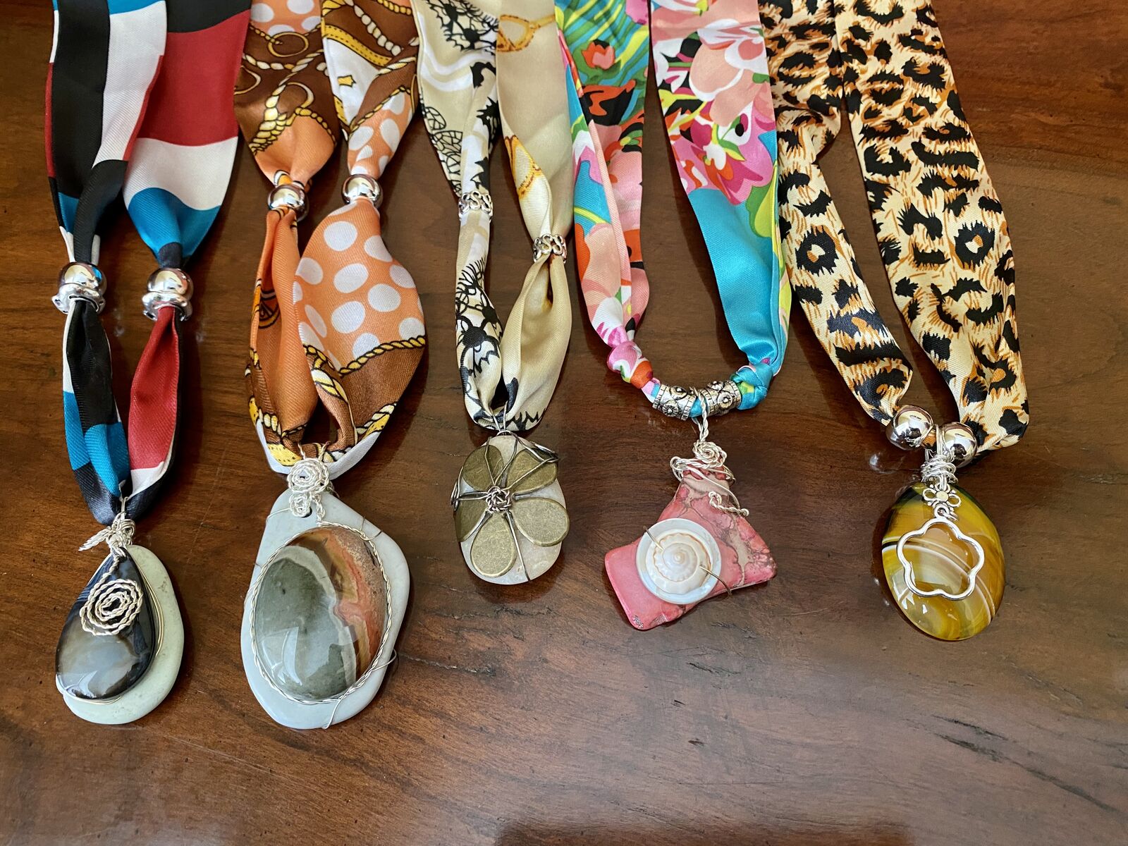 NEW - Gorgeous Scarf Pendant Necklaces - Prices Vary $20-$30 - Each One Is Different- C PIX