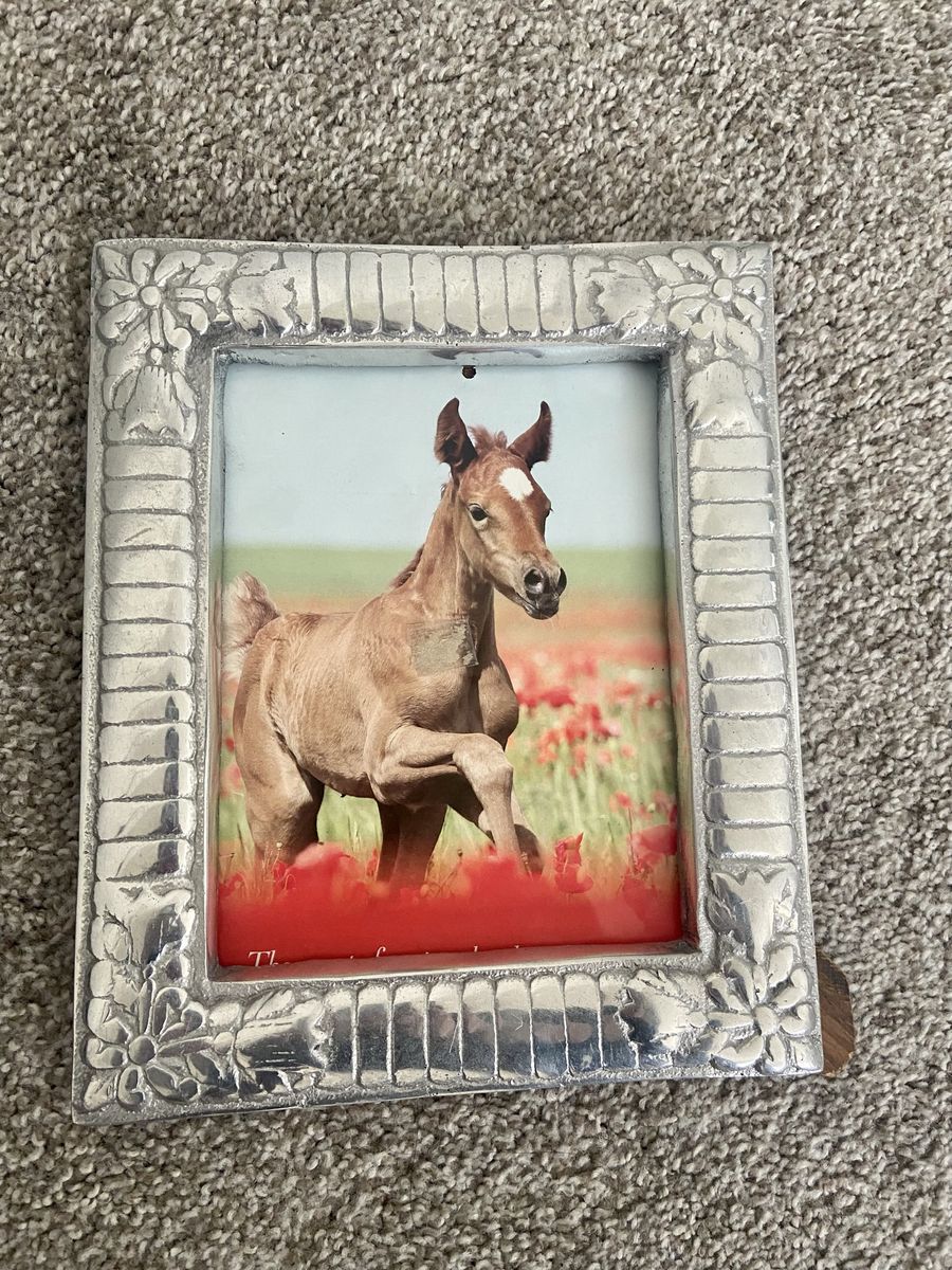 Pewter, Embossed Floral Picture Frame - Holds 5x7" Photo