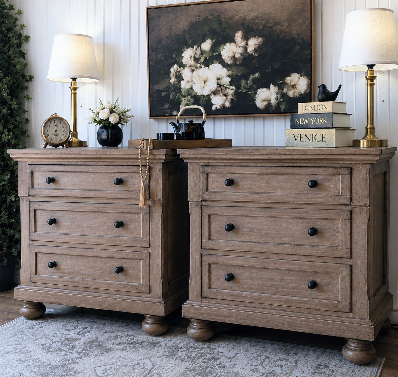 Pottery Barn Inspired - Brushed Walnut Nightstands