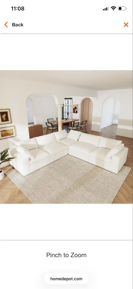 6 Piece White Cloud Modular Sectional