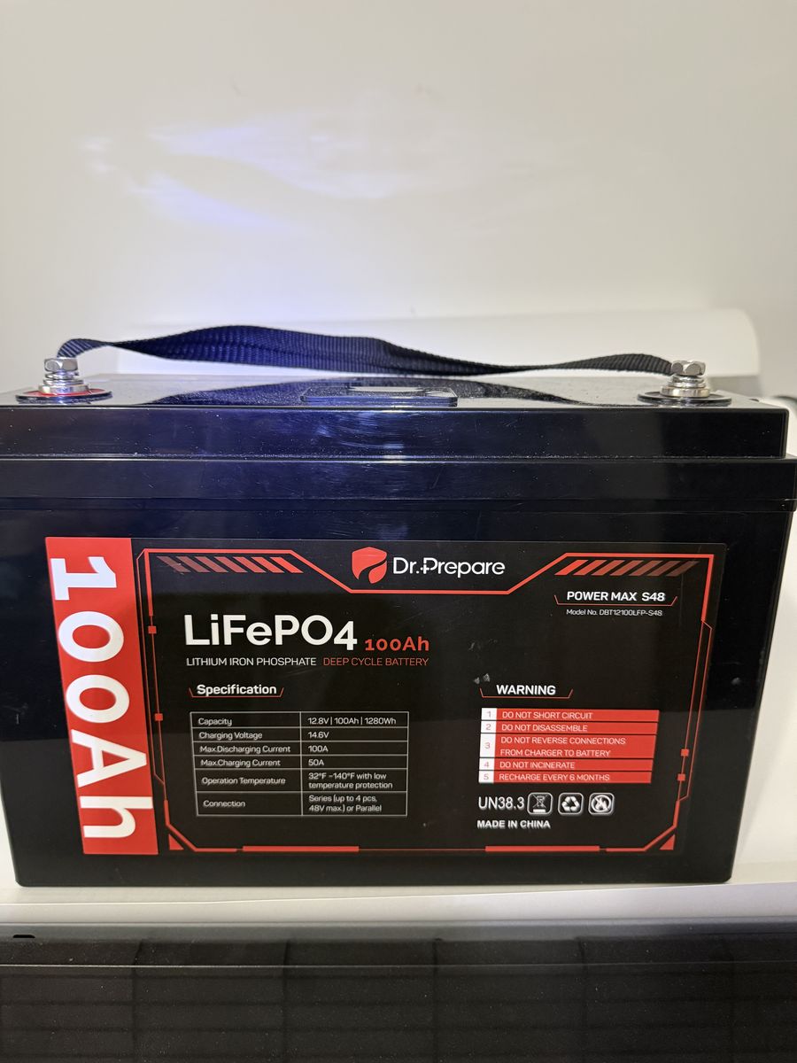 Dr. Prepare LiFePO4 12.8V 100Ah 1280Wh Deep Cycle