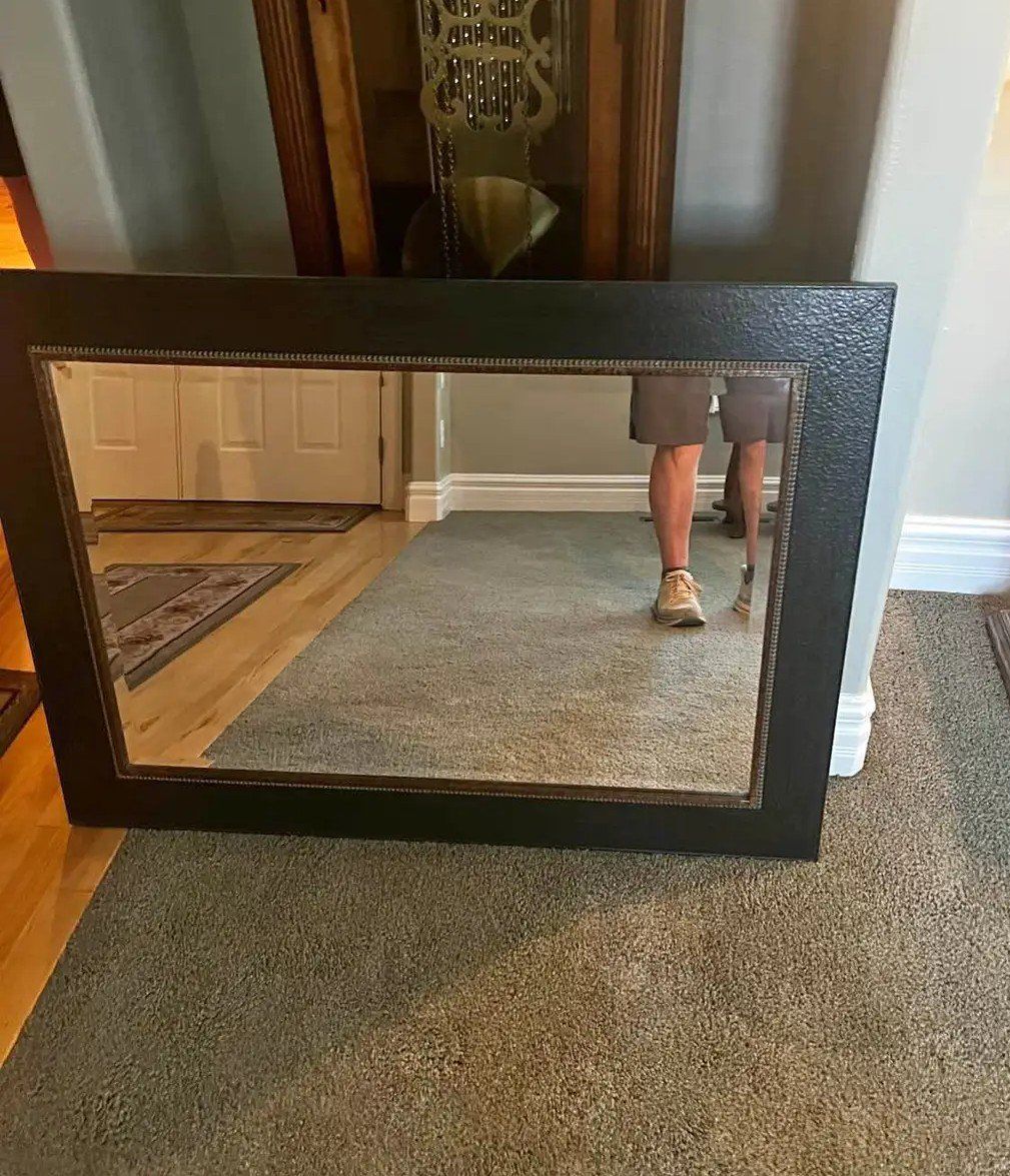 Large Black Framed Wall Mirror