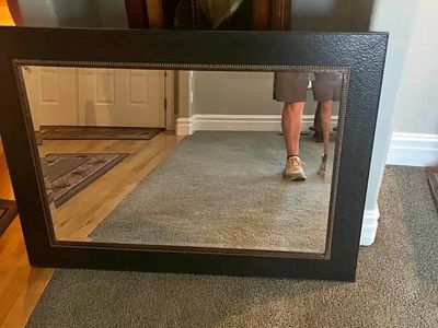 Large Black Framed Wall Mirror
