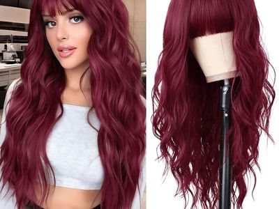 Long Burgundy Wig 26"