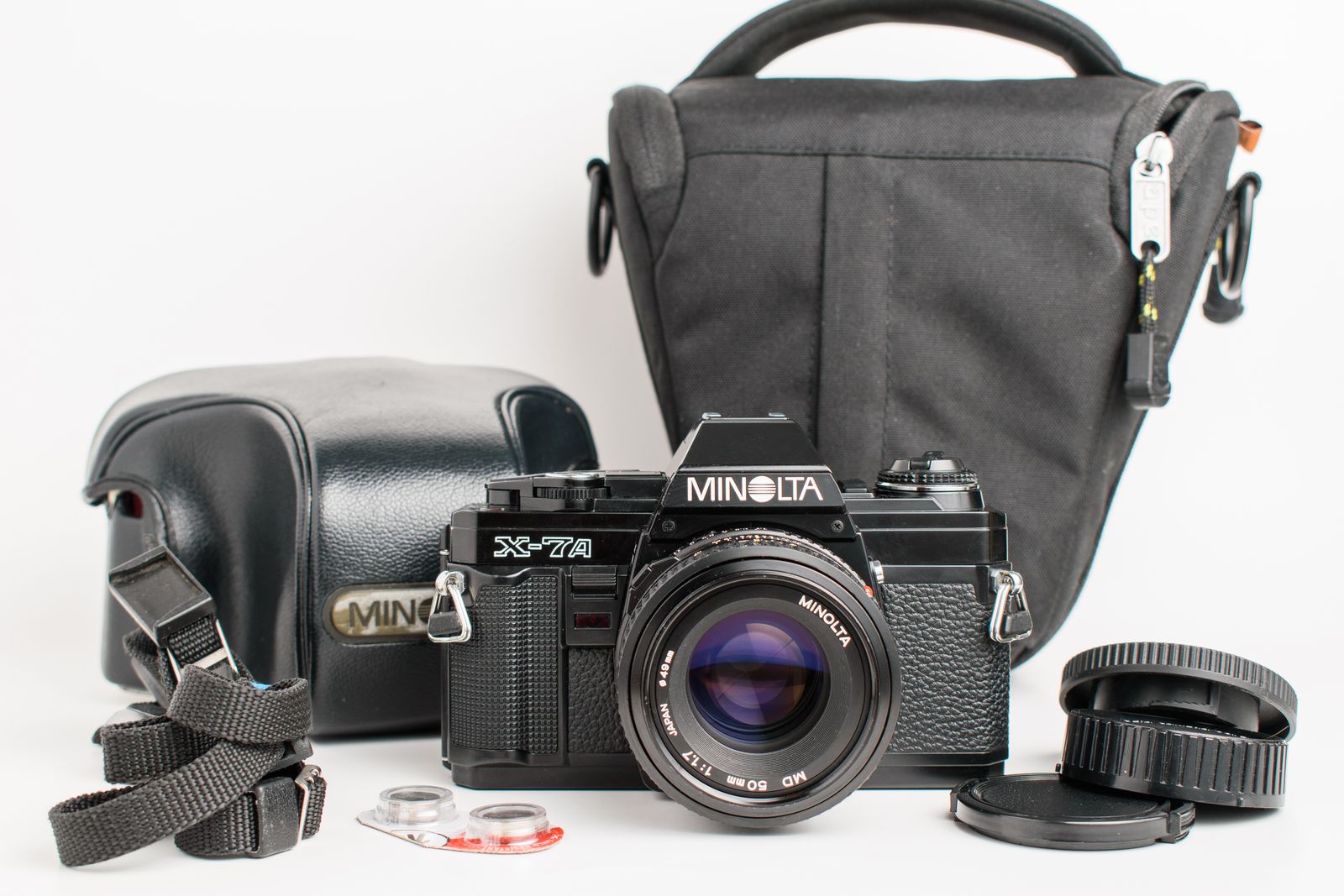 Minolta X-7A film camera with 50mm lens in great condition. Tested!