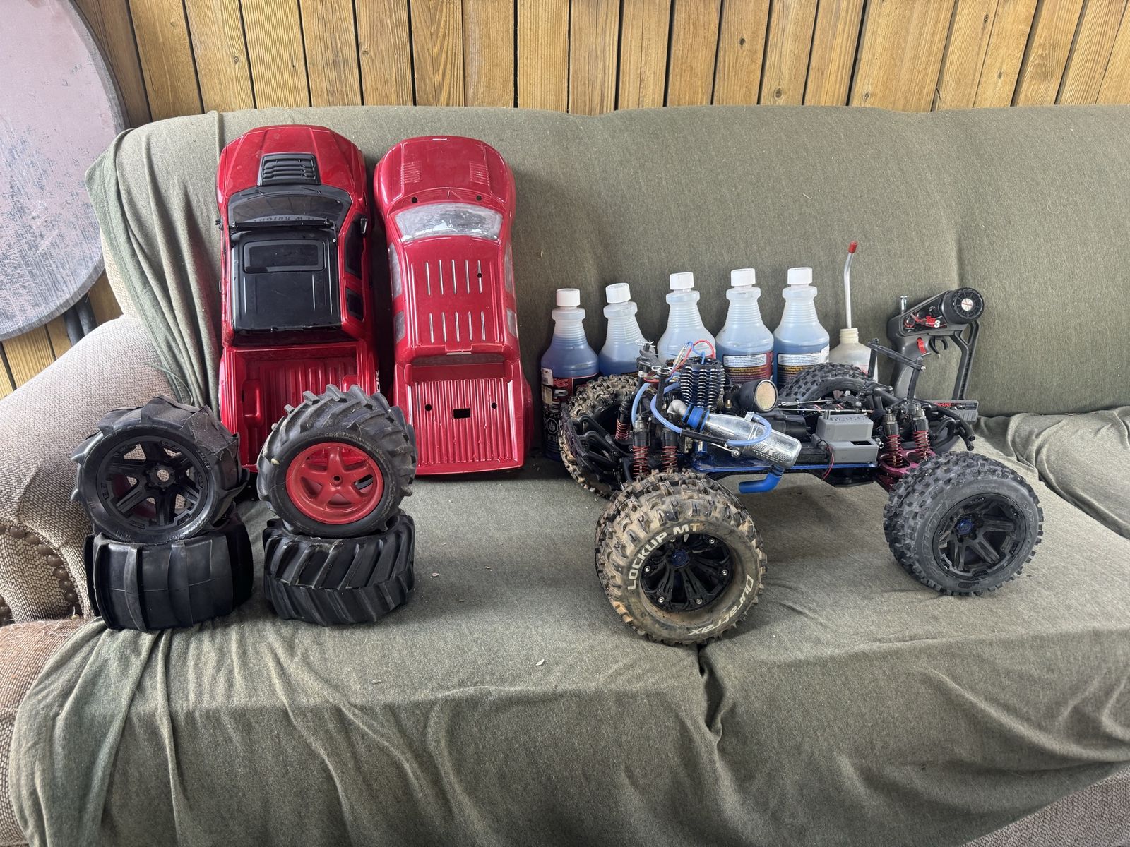 Traxxas Nitro RC Monster Truck Bundle with Extra Bodies, Tires, Controller, and Fuel