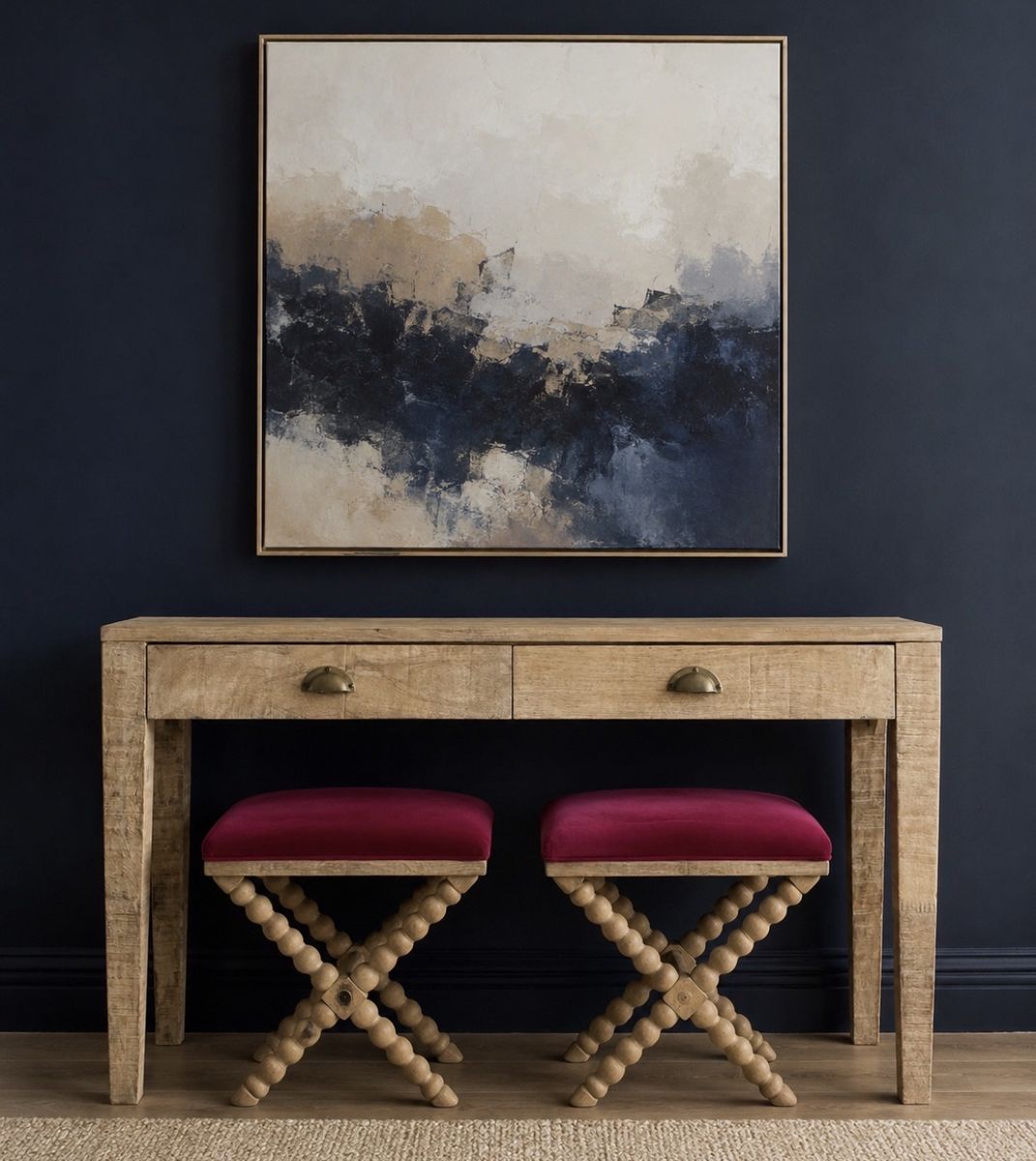 Original made local CG sparks desk/entry table & stools