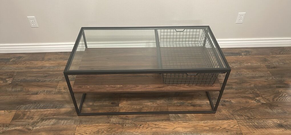 Walker Edison Glass Top Coffee Table