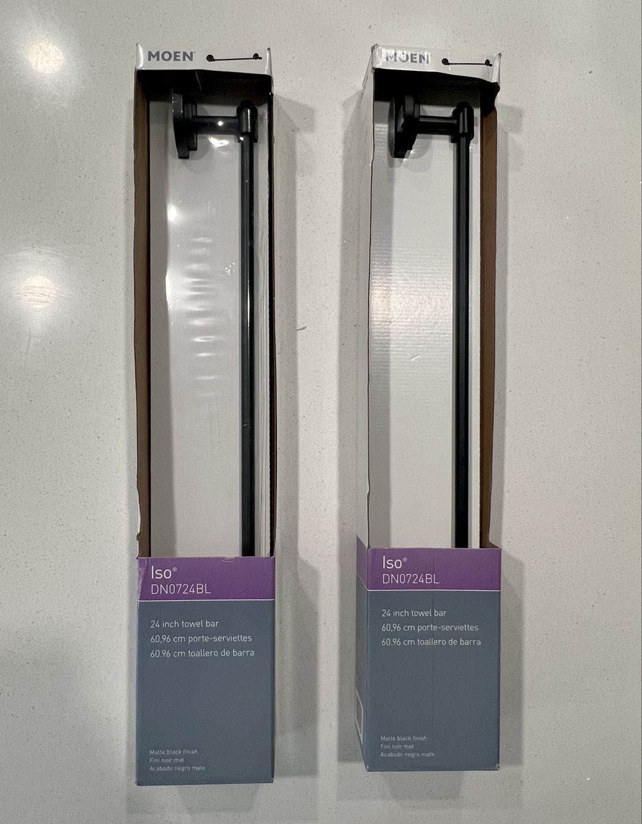 2 New 24” Moen Towel Racks - Iso DN0724BL