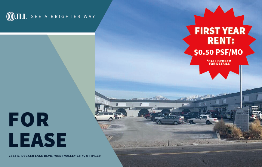 RENT DISCOUNT: Warehouse/Office in Salt Lake City