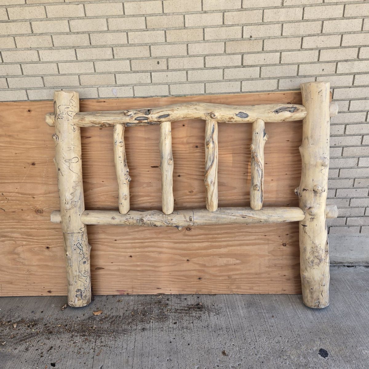 Pine log full headboard