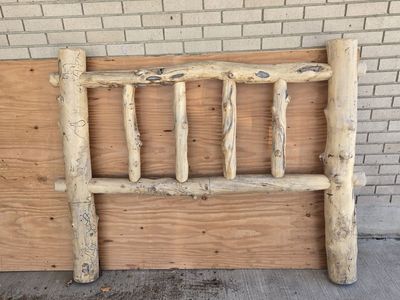 Pine log full headboard