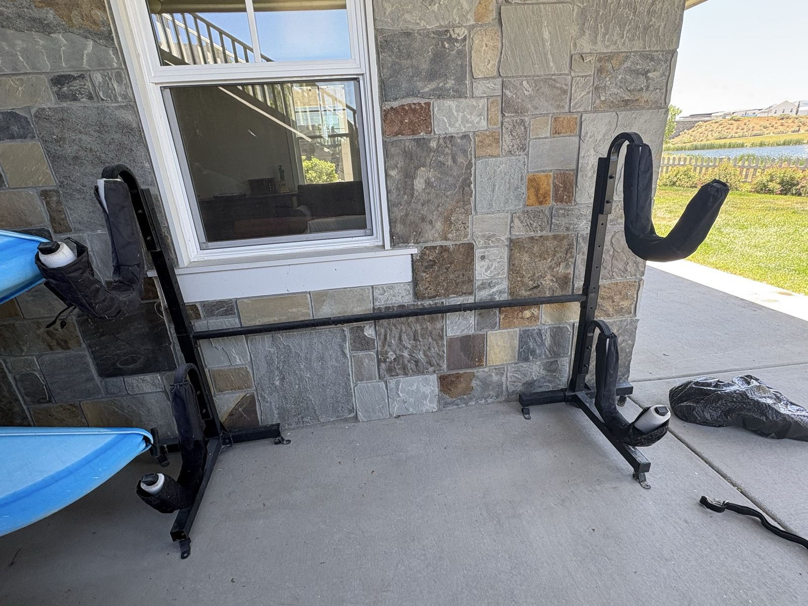 Freestanding Outdoor Kayak & Paddleboard Storage Rack - Holds 2 Watercrafts