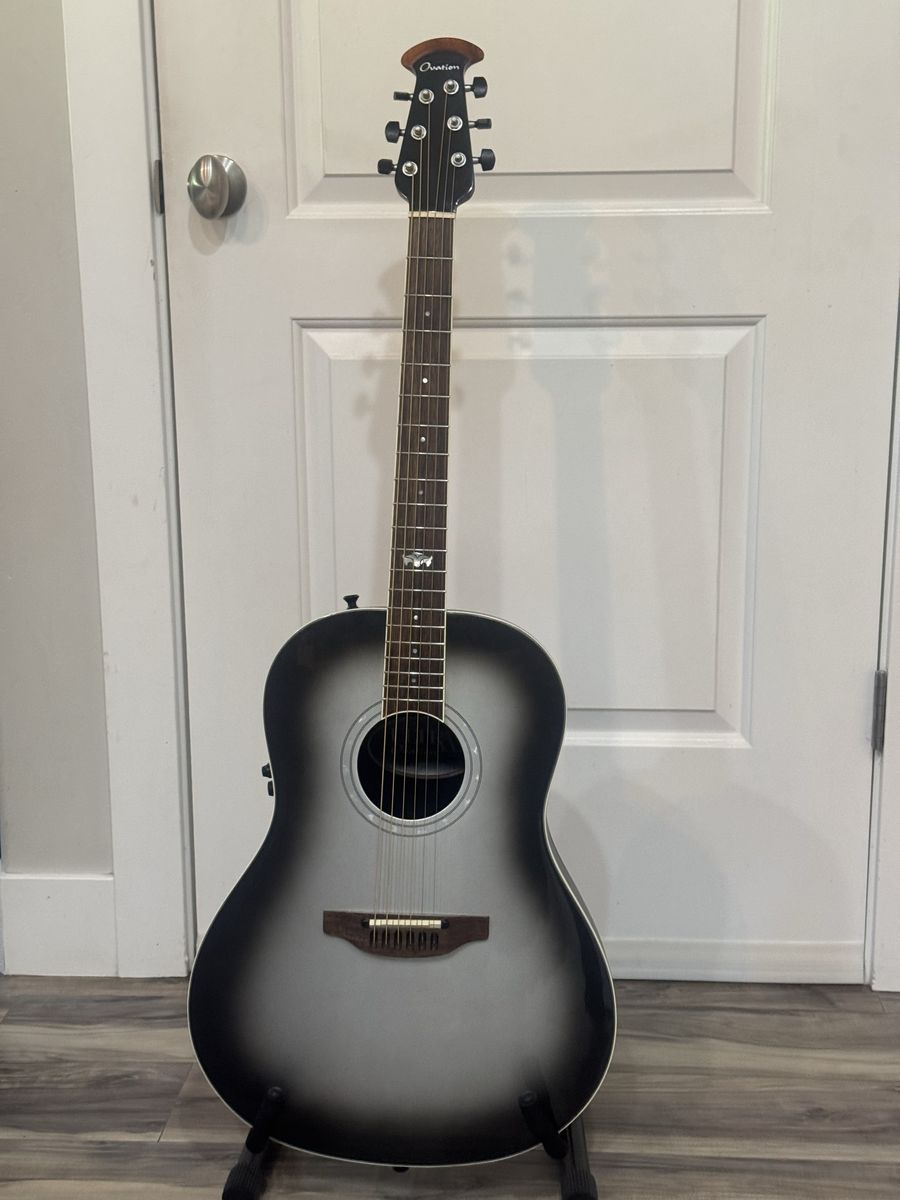 1516 Ultra Ovation Acoustic-Electric Guitar - Silver Metallic Burst Finish