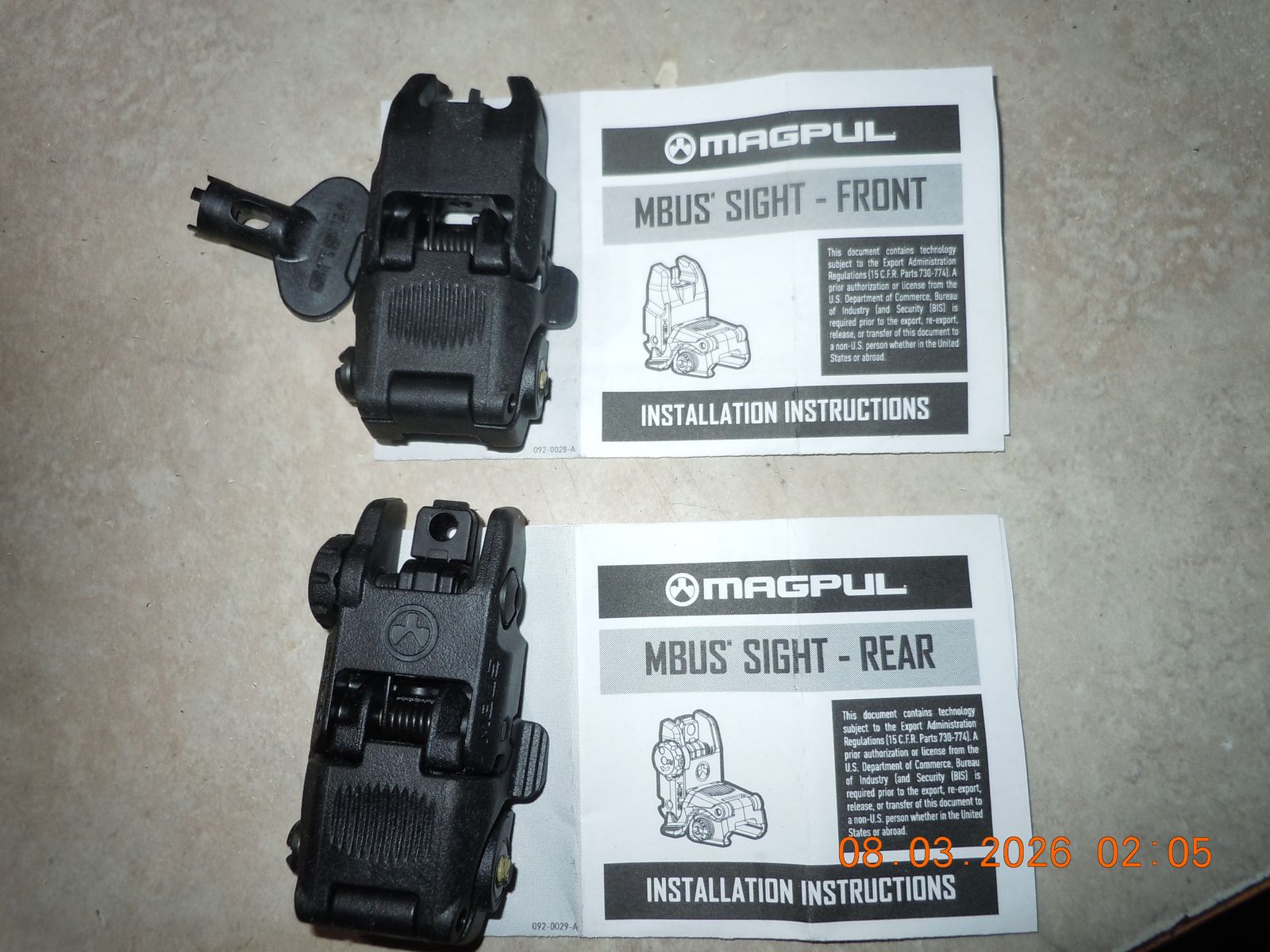 MAGPUL FRONT & REAR SIGHTS