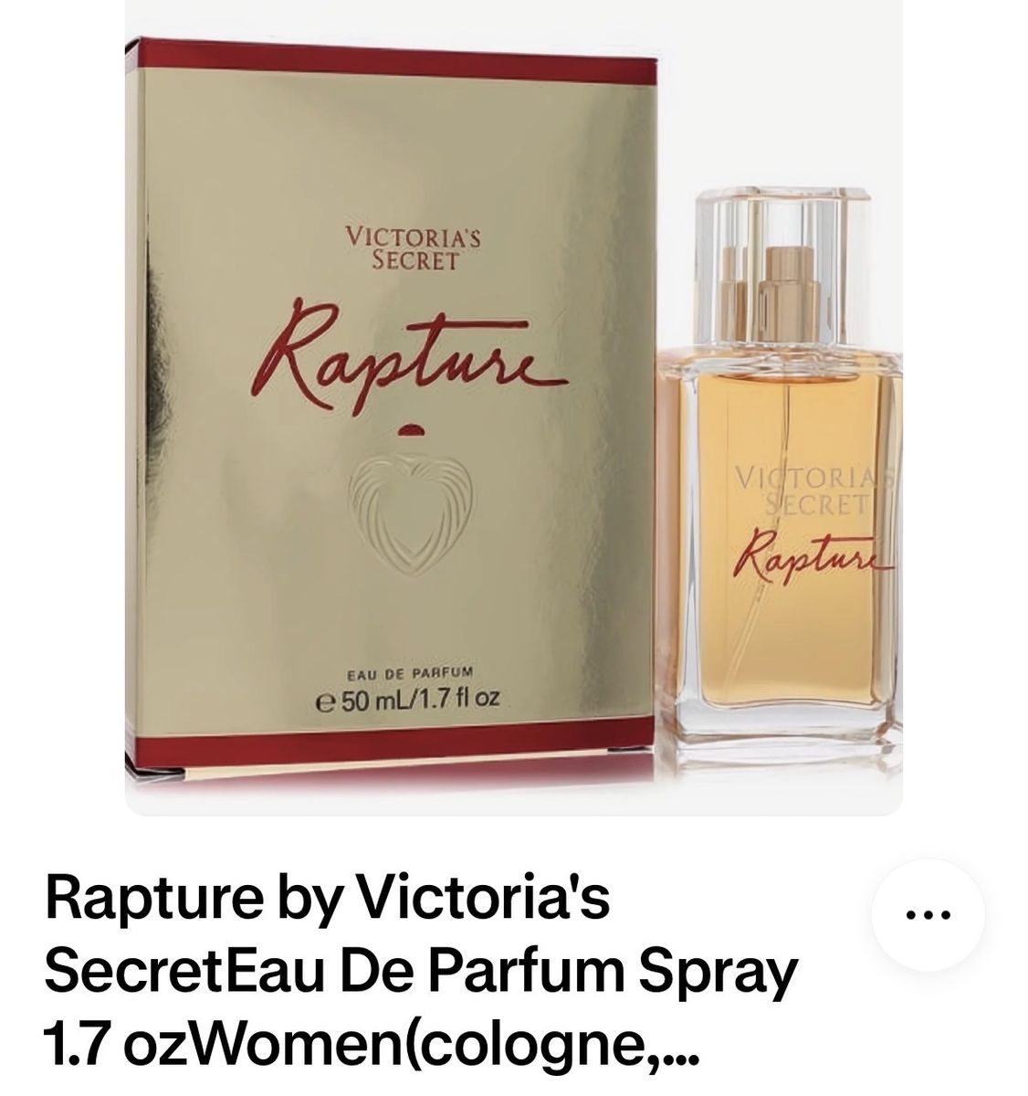 Victoria's Secret Rapture Eau De Parfum Spray 1.7 oz / 50 mL Women's Fragrance brand new bottle!