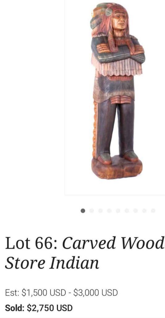 Pair Carved Wooden Cigar Store Indian
Featured in