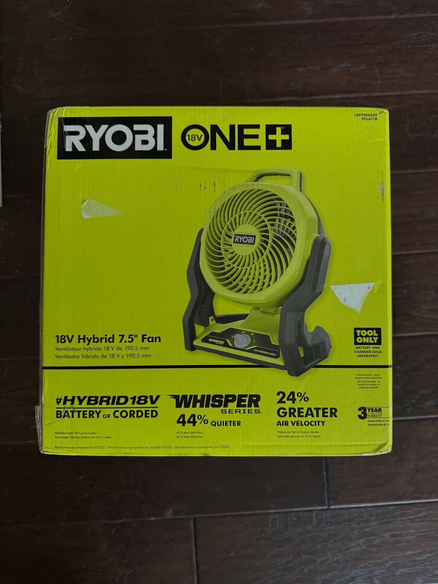 RYOBI ONE+ 18V Hybrid 7.5" Fan (no battery included)