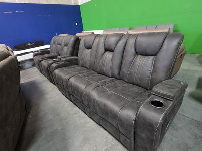 Dark Gray Reclining Sofa & Loveseat Set