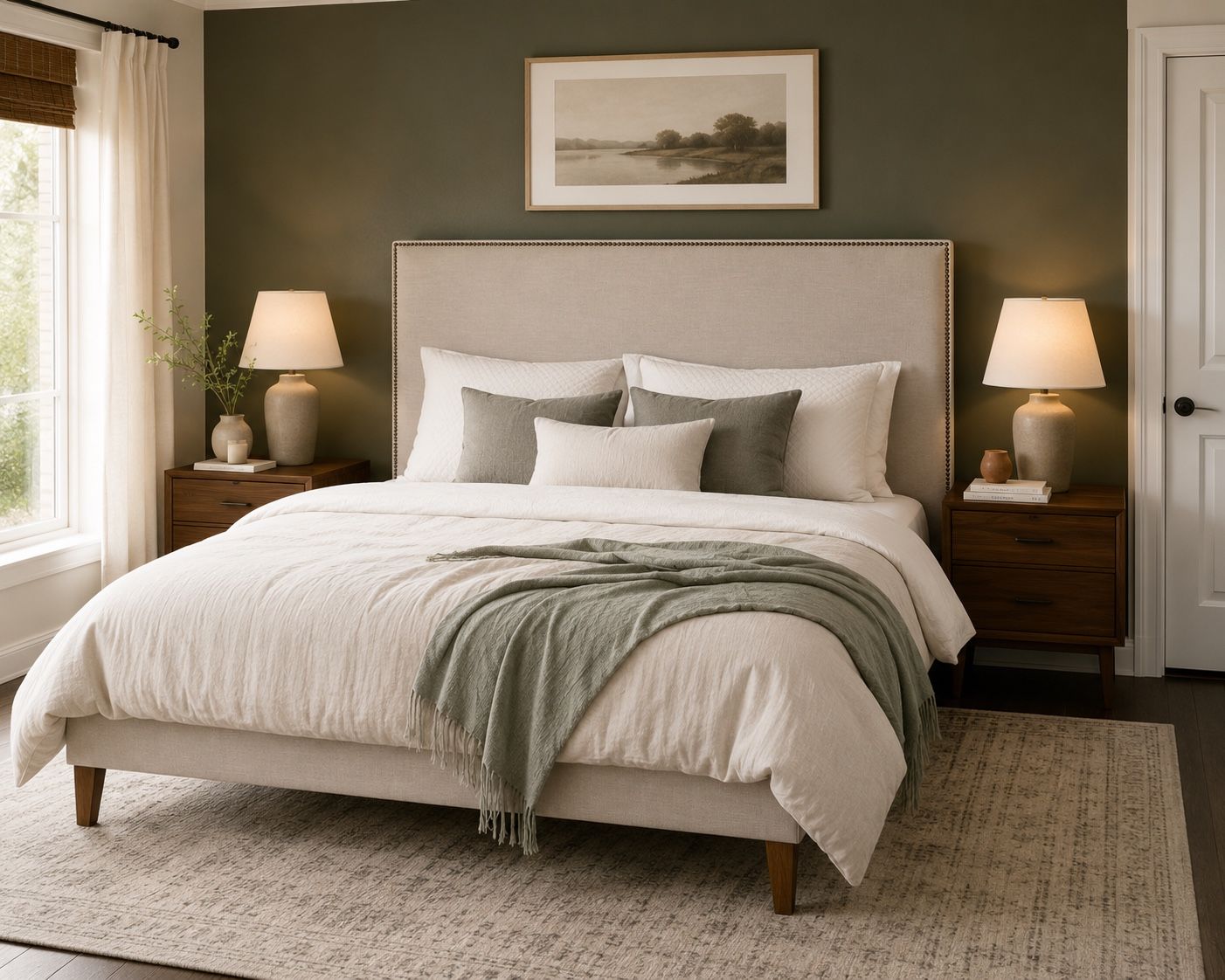 King Upholstered Bed Frame – West Elm – Excellent Condition