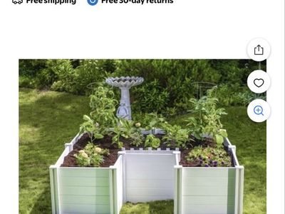 Vita Classic 6'x6'x22" White Vinyl Keyhole Composting Raised Garden Bed VT17120
