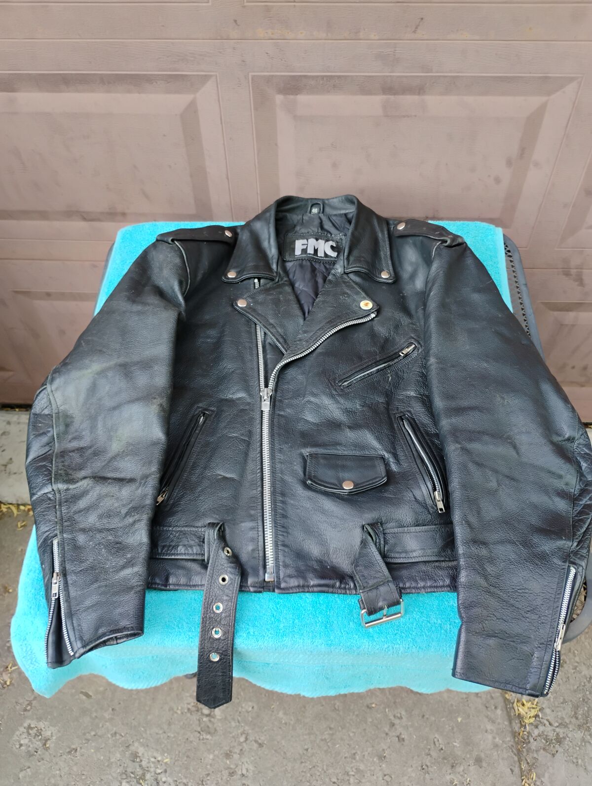 Leather Bikers Jacket Size 46