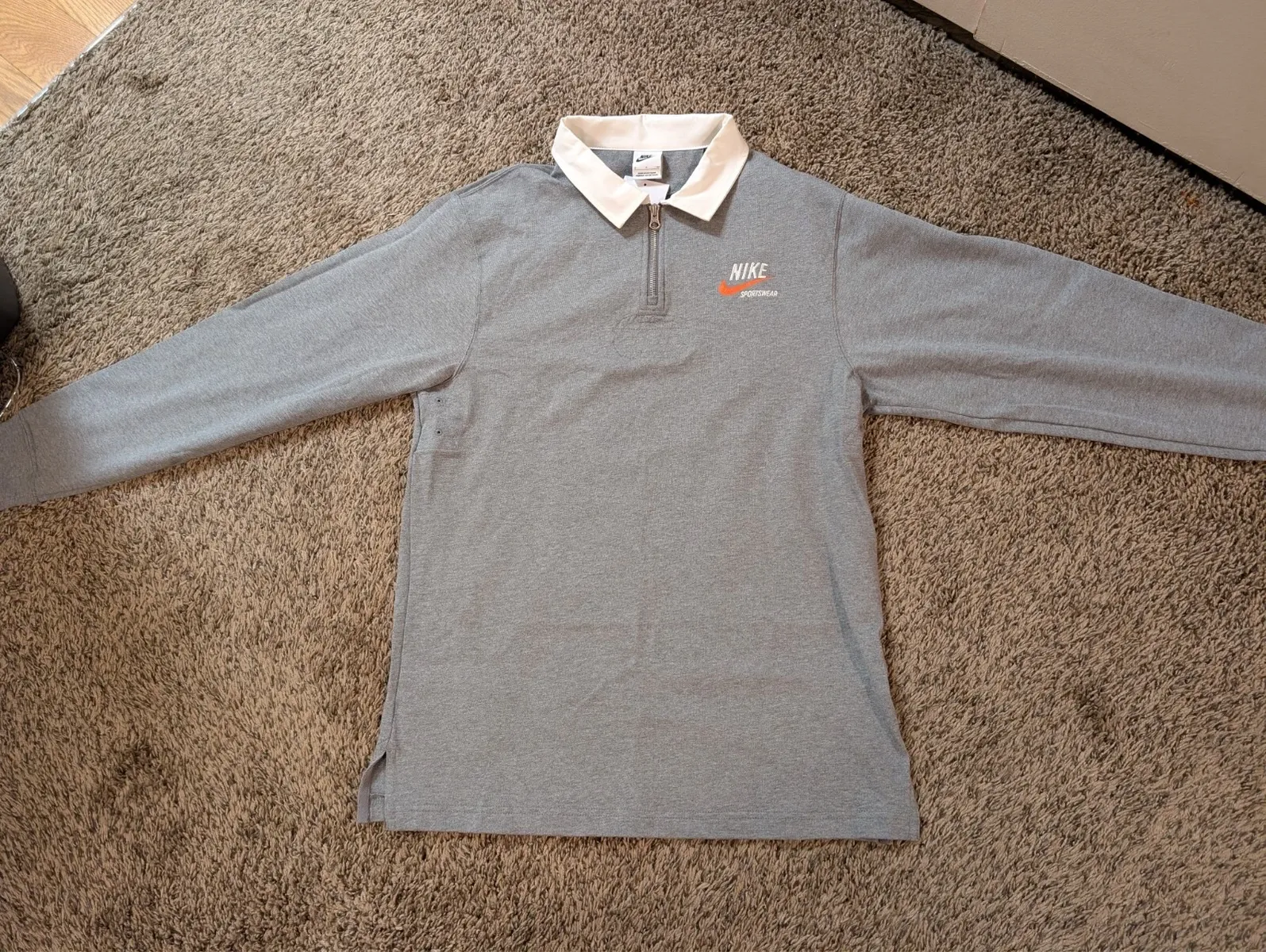 New w/t Tags Men's Small Nike Sportswear Rugby Shirt Quarter Zip